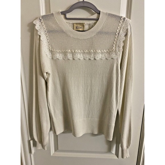 Elie Tahari Women's Silk Blend Open Knit Sweater - Picture 1 of 11